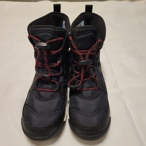 Sorel Black and Red Outdoor Boots with Rugged Sole For Kids Size 1